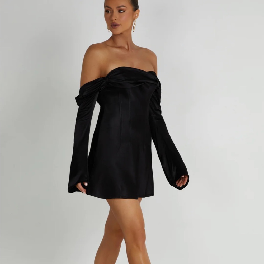 NWT black Meshki mini dress